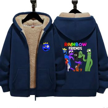 Rainbow friends Boys Girls Kid's Winter Sherpa Lined Zip Up Sweatshirt Jacket Hoodie 