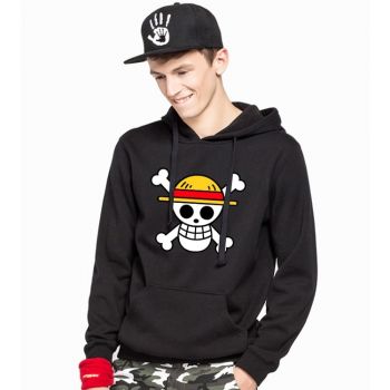 One Piece Anime Hoodies Cotton Person Cranial Fleece Sweatshirts Kids/Adult