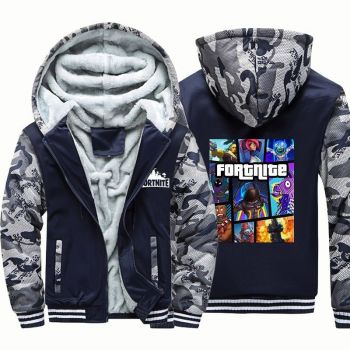 Boys Fortnite Winter Sherpa Lined Zip Up Sweatshirt Jacket Hoodie Camouflage Jackets Thick Fleece Hoodies Winter Coats 