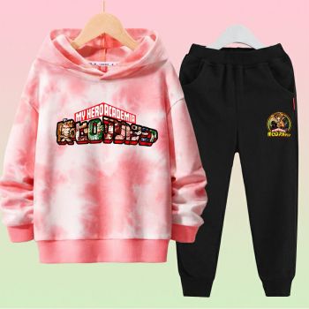 NEW Kids My hero academia Tie-Dye Hoodies Kids Long Sleeve Pullover Sweatshirts 