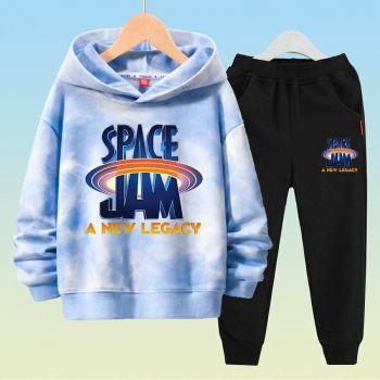 NEW Kids Space Jam Tie Dye Hoodie Long Sleeve Casual Sweatshirt 