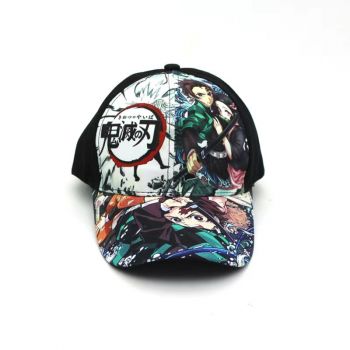 Anime Demon Slayer Baseball Cap Printed with Main Character Adjustable Cotton Mesh Back Dad Hat 