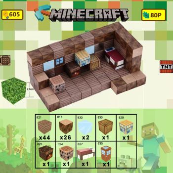 Minecraft Magnetic Blocks-Build Set, Minecraft Toys for Boys & Girls, Mine Craft Toys Tiles Pixel Cubes Construction Toys 80pcs