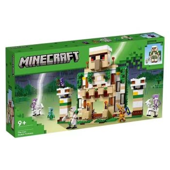 Minecraft The Iron Golem Fortress Building Toy Set, Playset Featuring a Crystal Knight and Golden Knight, A Fortress and a Giant Golem 998pcs