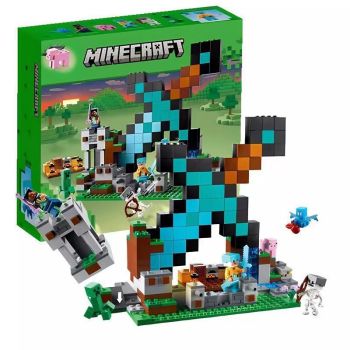 Minecraft The Sword Outpost Building Toys - Featuring Creeper, Warrior, Pig, and Skeleton Figures, 427pcs
