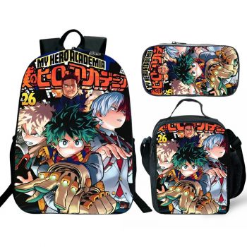 【NEW】My Hero Academia Backpack Lunch box School Bag Kids Bookbag 