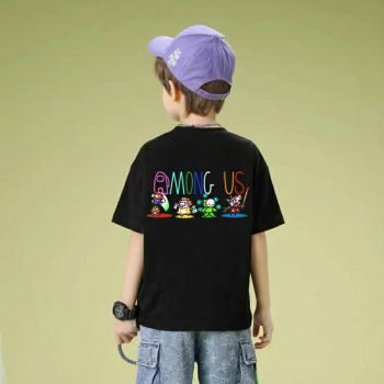 Among Us kids Cotton Shirt Black