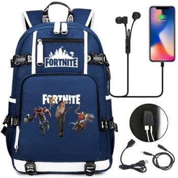 KIDS Fortnite backpack USB bookbag school bag NEW