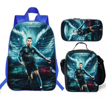 Cristiano Ronaldo backpack CR7 bookback kids boys school Lunch box School Bag