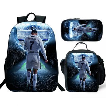 Cristiano Ronaldo backpack CR7 bookback kids boys school Lunch box School Bag Backpack