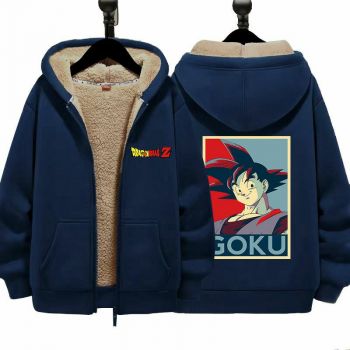 Dragon Ball Unisex Boy's Girls Winter Warm Sherpa Lined Zip Up Sweatshirt Fleece Jacket