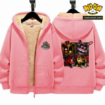 Five Nights at Freddy's Unisex Boy's Girls Winter Warm Sherpa Lined Zip Up Sweatshirt Fleece Jacket 1