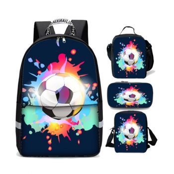 Football Backpack Lunch box School Bag Kids Bookbag