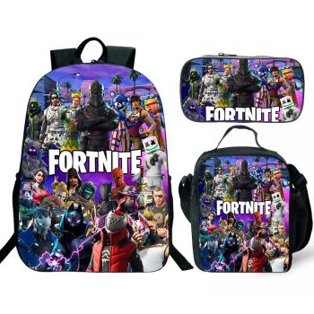 【NEW】Fortnite Backpack Lunch box School Bag Kids Bookbag 