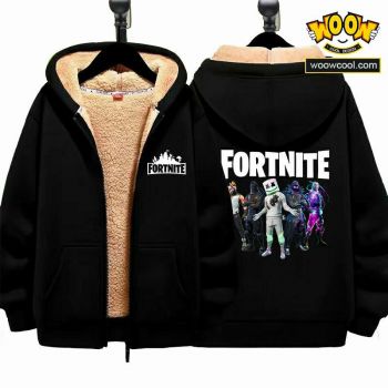 Fortnite Boys Girls Kid's Winter Sherpa Lined Zip Up Sweatshirt Jacket Hoodie 2