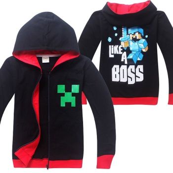 Minecraft Zip Hoodies Kids Cotton Sweatshirts 4
