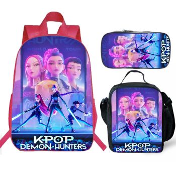 K-Pop Demon Hunters Backpack for Girls & Boys for Kindergarten & Elementary School, Adjustable Straps & Padded Back, Lightweight Travel Bag for Kids 