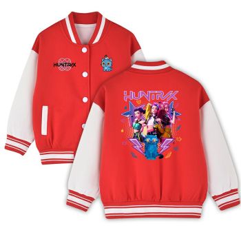 K-Pop Demon Hunters Kids Varsity Jacket Girls Boys Baseball Jacket Bomber Coat School Jackets with Pocket