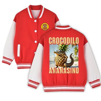 Kid's Crocodilo Ananasino Baseball Jacket American Football Varsity Jacket Ideal Gift