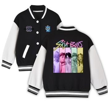 Kid's K-Pop Demon Hunters Baseball Jacket American Football Varsity Jacket Ideal Gift