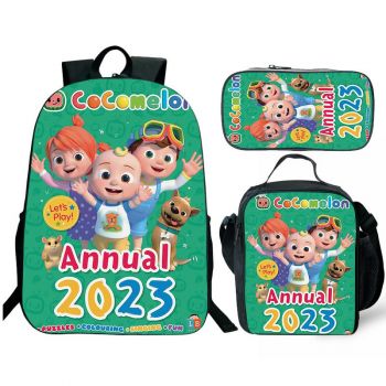 kids Cocomelon school backpack for boys lunch bag and pencil case