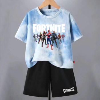 Kids Fortnite Chapter 3 Season 1 Tie dye T-Shirt Cotton Shirt 