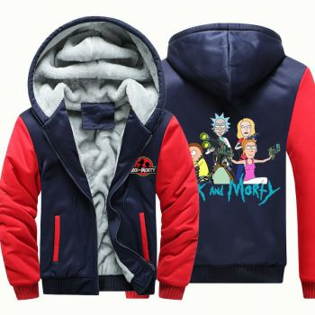 Kids Rick and morty Jackets Thick Fleece Hoodies Winter Coats