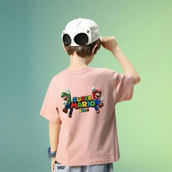 Kids Super Mario T-Shirt Cotton Shirt Funny Youth Tee 
