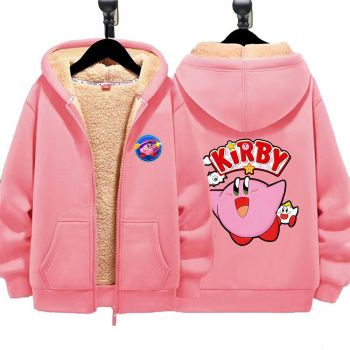 Kirby's Boys Girls Kid's Winter Sherpa Lined Zip Up Sweatshirt Jacket Hoodie 