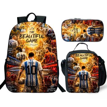 Messi Fifa world cup bookback kids boys school lunch box school bag Black