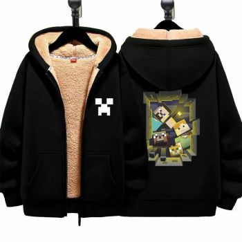 Minecraft Unisex Boy's Girls Winter Warm Sherpa Lined Zip Up Sweatshirt Fleece Jacket