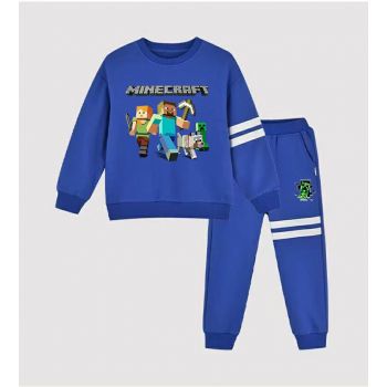 Minecraft Steve kids sweat suits 2 piece sweatpants and hoodies