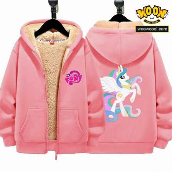 My Little Pony Boys Girls Kid's Winter Sherpa Lined Zip Up Sweatshirt Jacket Hoodie 1