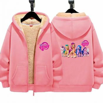 My Little Pony Unisex Boy's Girls Winter Warm Sherpa Lined Zip Up Sweatshirt Fleece Jacket