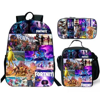 NEW Fortnite Backpack For School Waterproof Bookbag Lunchbox Boy Gifts Idea