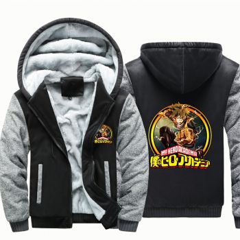 Boys My hero academia Zip Up Hoodie Heavyweight Winter Sweatshirt Fleece Sherpa Lined Warm Kids Jacket