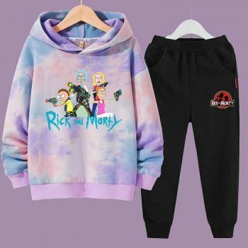 NEW Kids Rick and morty Tie Dye Hoodie Long Sleeve Casual Sweatshirt 