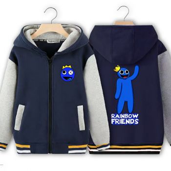 NEW Rainbow Friends Kids Zip Front Fleece Hoodie Blue