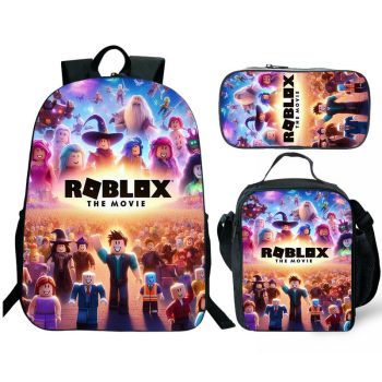 NEW Roblox 3 Piece Backpack Set for Pre-School Girls & Boys, Kids 16" School Bag 