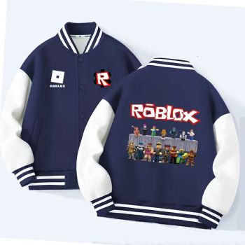 NEW Roblox Kids Varsity Jacket Girls Boys Baseball Jacket Bomber Coat School Jackets with Pocket