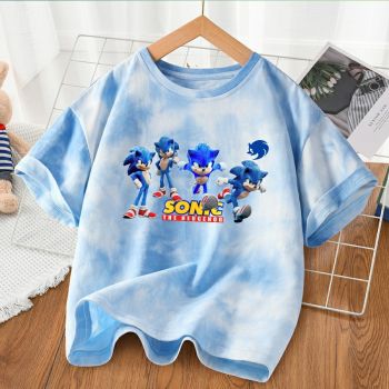 NEW Sonic The Hedgehog Tie dye kids Cotton Shirt 