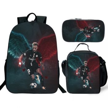 【NEW】Neymar bookback kids boys school Lunch box School Bag Black