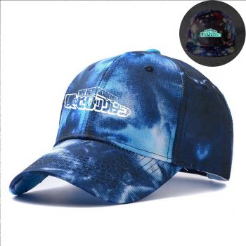 My Hero Academia Tie-dyed Snapback Hat Adjustable Flat Bill Baseball Cap Glow in the dark 