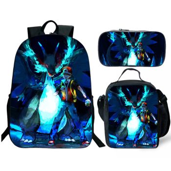 Pokémon Backpack and Lunch box school bag Waterproof Bookbag Laptop bag Travel bag Kids Gifts Idea
