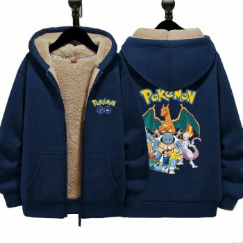 Pokémon Unisex Boy's Girls Winter Warm Sherpa Lined Zip Up Sweatshirt Fleece Jacket 1