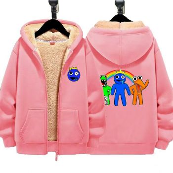 Rainbow friends Boys Girls Kid's Winter Sherpa Lined Zip Up Sweatshirt Jacket Hoodie 2