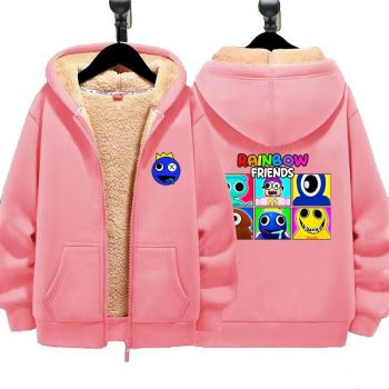 Rainbow friends Boys Girls Kid's Winter Sherpa Lined Zip Up Sweatshirt Jacket Hoodie 1