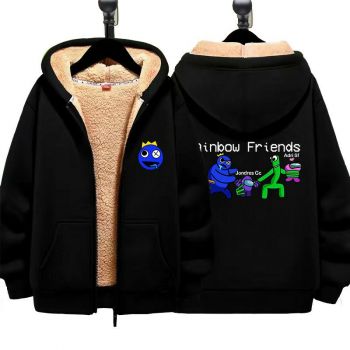 Rainbow friends Unisex Boy's Girls Winter Warm Sherpa Lined Zip Up Sweatshirt Fleece Jacket 6