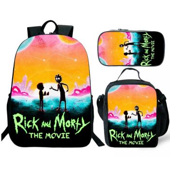 Rick and Morty Backpack and Lunch box School Bag Boys Bookbag Rick and Morty Back pack  
