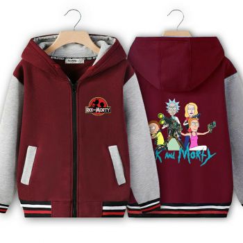 Rick and Morty Kids Zip Front Fleece Hoodie 